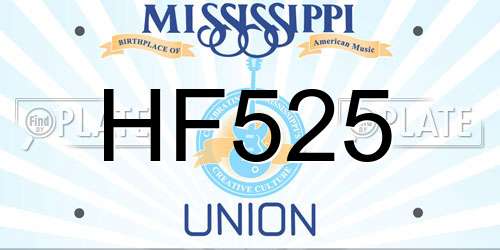 HF525 Mississippi License Plate