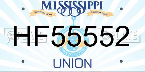 HF55552 Mississippi License Plate