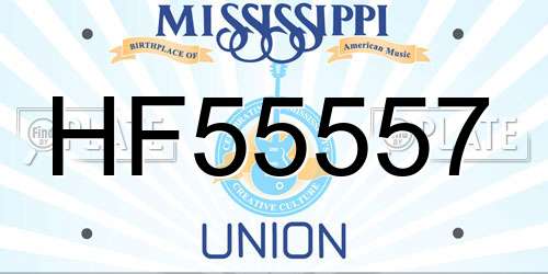 HF55557 Mississippi License Plate