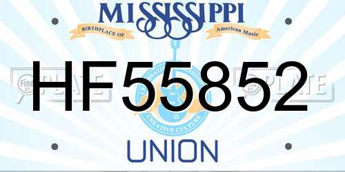 HF55852 Mississippi License Plate