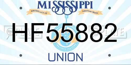 HF55882 Mississippi License Plate