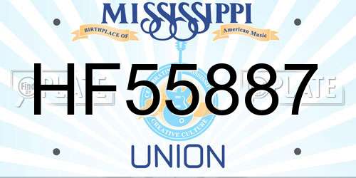 HF55887 Mississippi License Plate