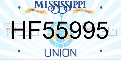 HF55995 Mississippi License Plate