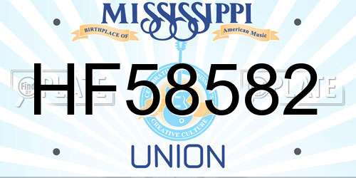 HF58582 Mississippi License Plate