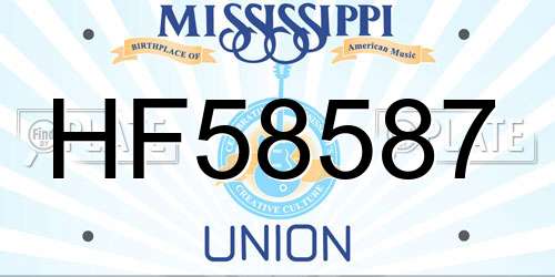 HF58587 Mississippi License Plate
