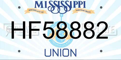 HF58882 Mississippi License Plate