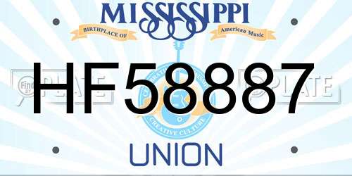 HF58887 Mississippi License Plate