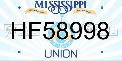 HF58998 Mississippi License Plate