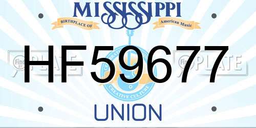 HF59677 Mississippi License Plate