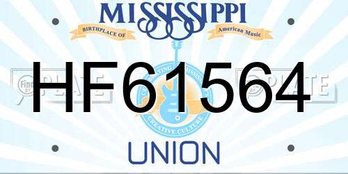 HF61564 Mississippi License Plate