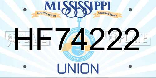 HF74222 Mississippi License Plate