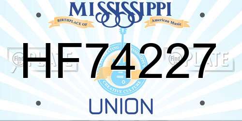 HF74227 Mississippi License Plate