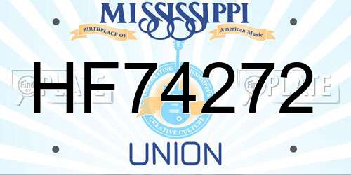 HF74272 Mississippi License Plate