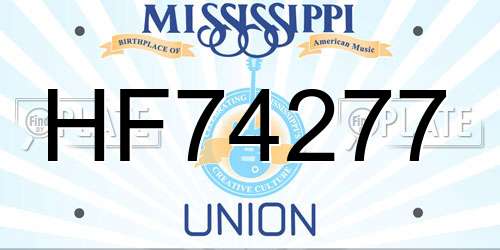 HF74277 Mississippi License Plate