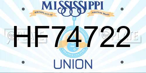 HF74722 Mississippi License Plate