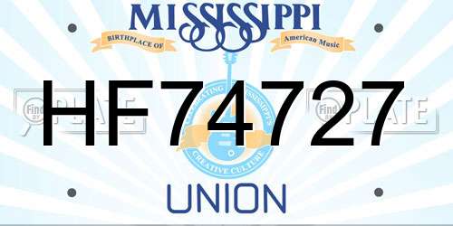 HF74727 Mississippi License Plate