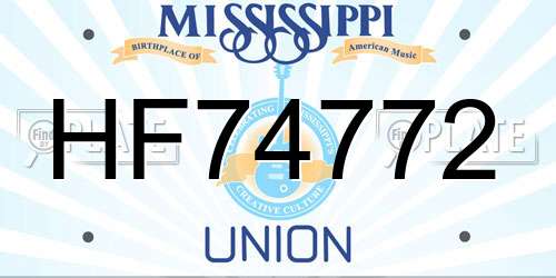 HF74772 Mississippi License Plate