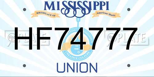 HF74777 Mississippi License Plate