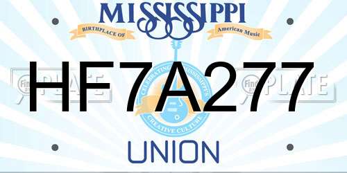 HF7A277 Mississippi License Plate