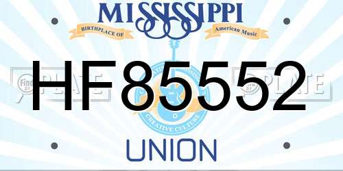 HF85552 Mississippi License Plate