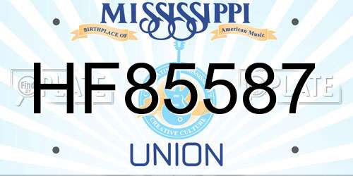 HF85587 Mississippi License Plate