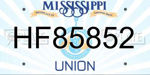 HF85852 Mississippi License Plate