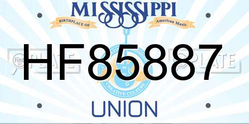 HF85887 Mississippi License Plate