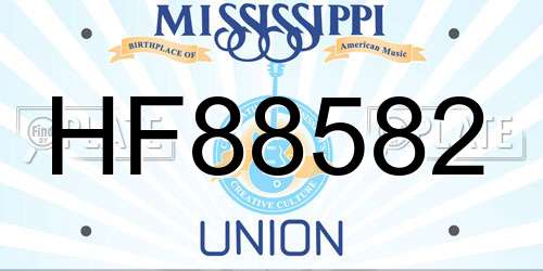 HF88582 Mississippi License Plate