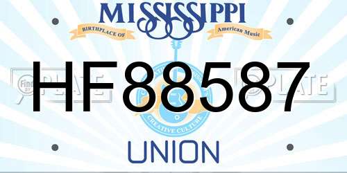 HF88587 Mississippi License Plate