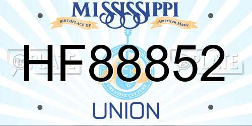HF88852 Mississippi License Plate