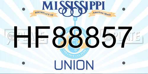 HF88857 Mississippi License Plate