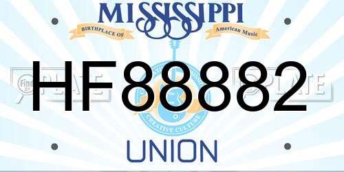 HF88882 Mississippi License Plate