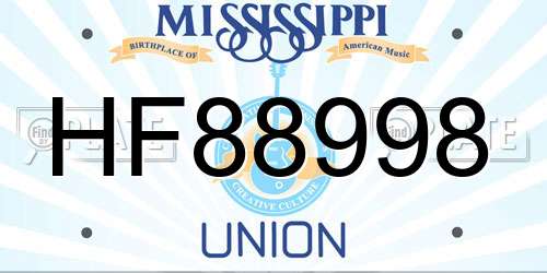 HF88998 Mississippi License Plate