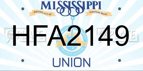 HFA2149 Mississippi License Plate