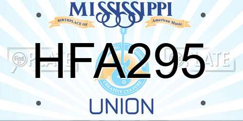 HFA295 Mississippi License Plate