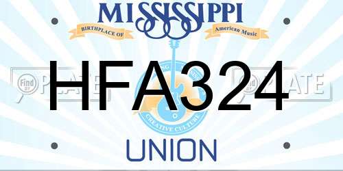 HFA324 Mississippi License Plate