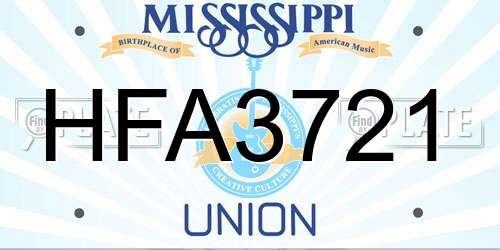 HFA3721 Mississippi License Plate
