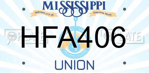 HFA406 Mississippi License Plate