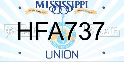 HFA737 Mississippi License Plate