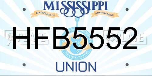 HFB5552 Mississippi License Plate