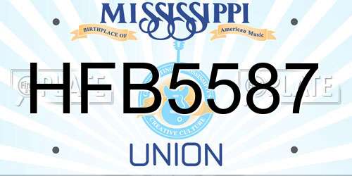 HFB5587 Mississippi License Plate