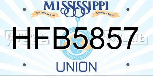 HFB5857 Mississippi License Plate