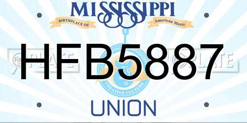 HFB5887 Mississippi License Plate