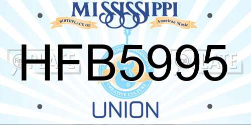 HFB5995 Mississippi License Plate