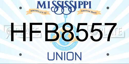 HFB8557 Mississippi License Plate