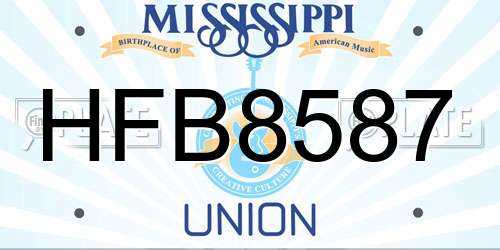 HFB8587 Mississippi License Plate