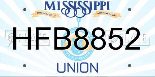HFB8852 Mississippi License Plate