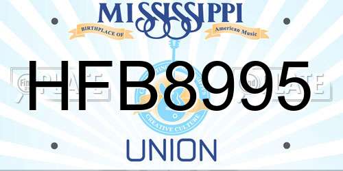 HFB8995 Mississippi License Plate