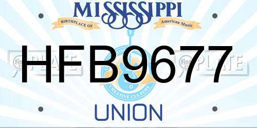HFB9677 Mississippi License Plate