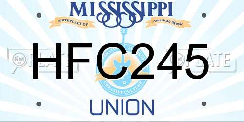 HFC245 Mississippi License Plate
